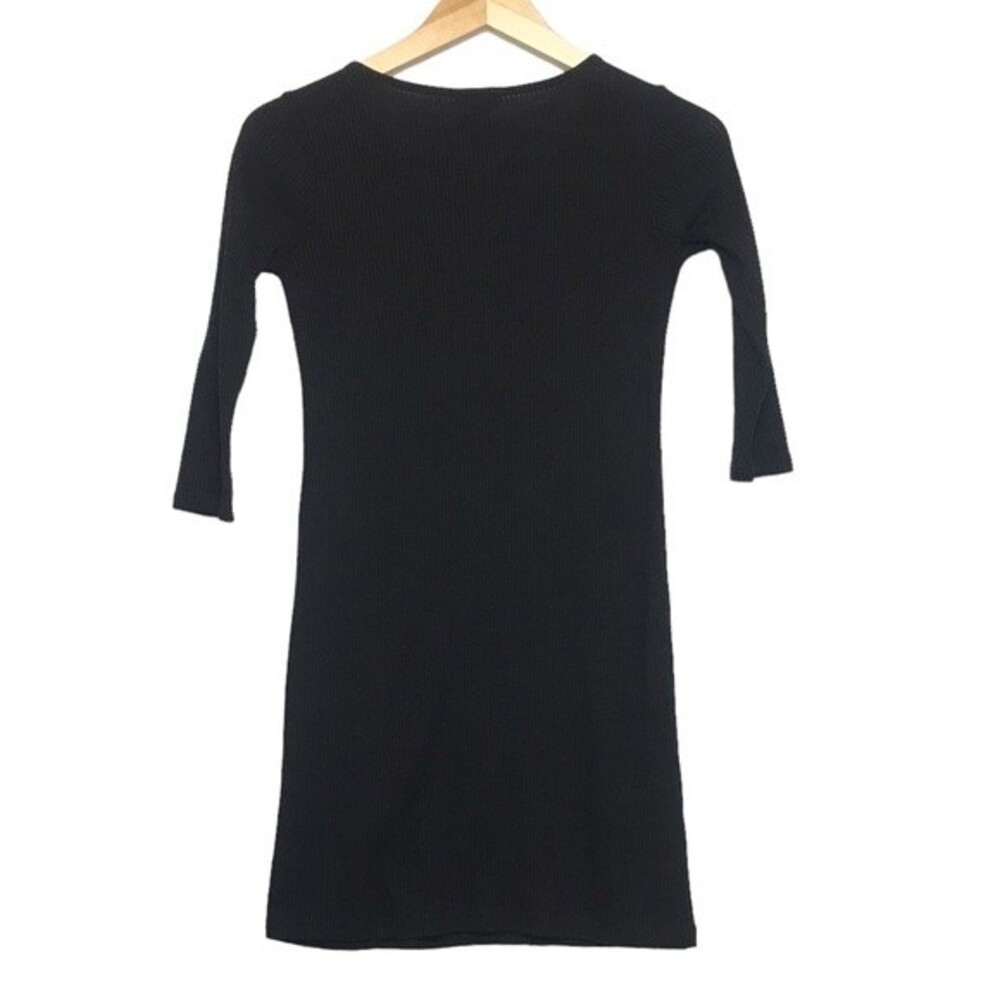 Black tight dress with front cross design size small - Picture 5 of 8
